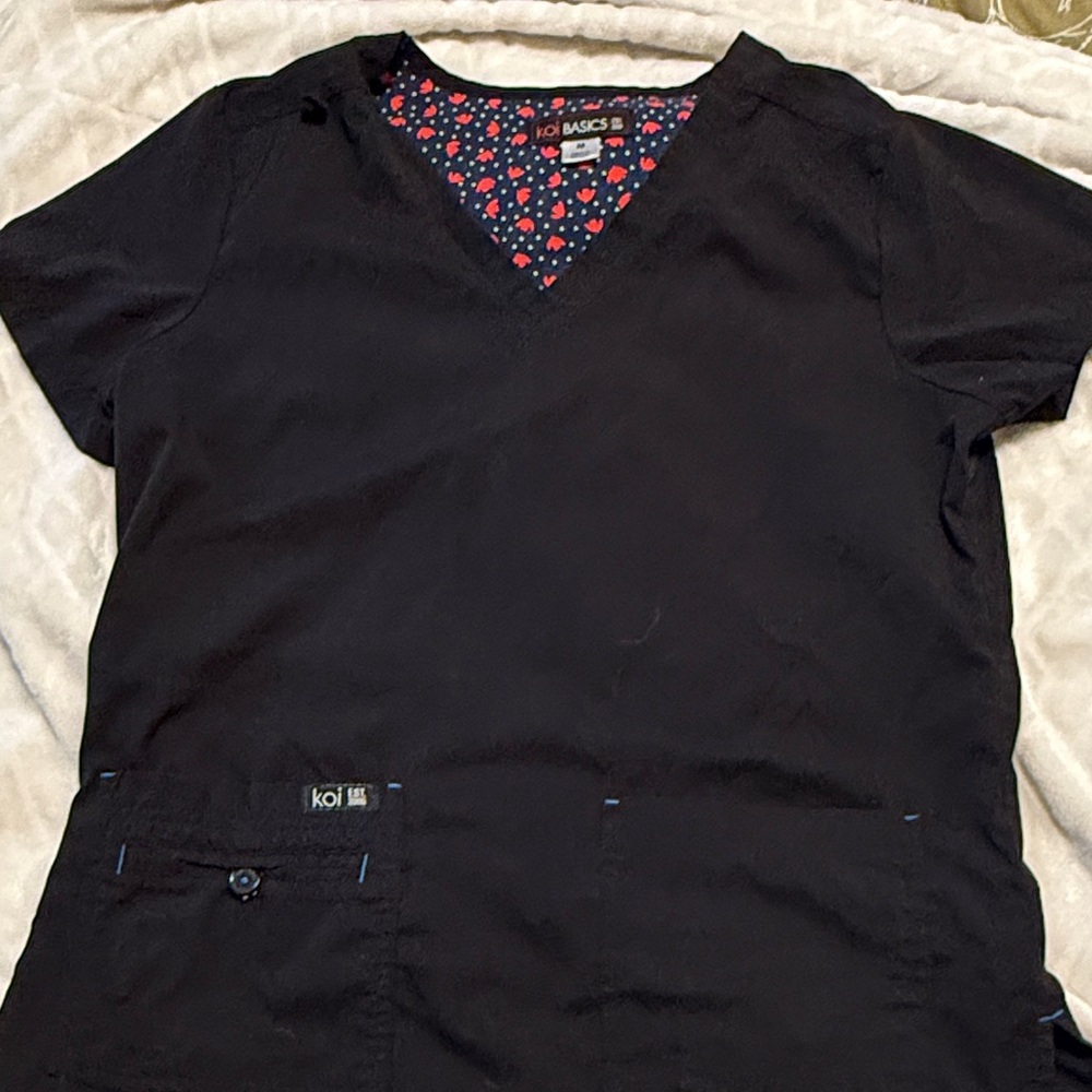 Women's Black Scrub Top